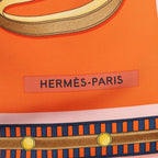 Hermès Carré 90 "LETTRES EQUESTRES" 100% Silk Scarf in Orange