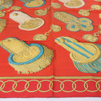 Hermès Carré 90 "Epaulettes" Silk handkerchief in Red