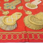 Hermès Carré 90 "Epaulettes" Silk handkerchief in Red