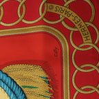 Hermès Carré 90 "Epaulettes" Silk handkerchief in Red