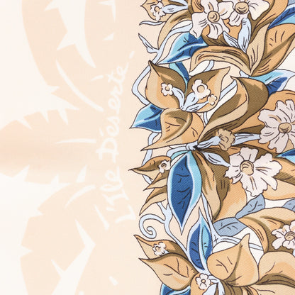 Hermès Carré 90 "LIle Deserte" Silk handkerchief in Beige