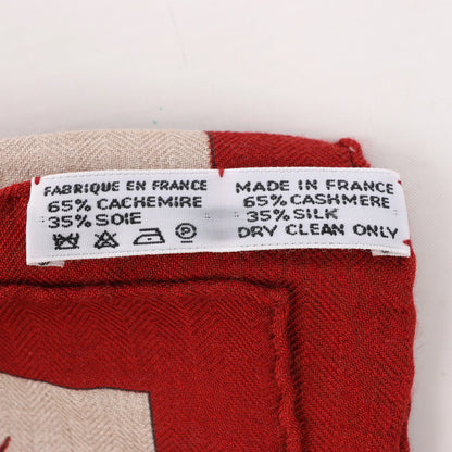 Hermès Carré 90 "LUJO CRIOLLO" Cashmere & Silk handkerchief in Red