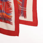 Hermès Carré 90 "LUJO CRIOLLO" Cashmere & Silk handkerchief in Red