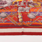 Hermès Carré 90 "LUJO CRIOLLO" Cashmere & Silk handkerchief in Red