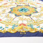 Hermès Carré 90 "LUNAPARK" Silk handkerchief in Navy Blue