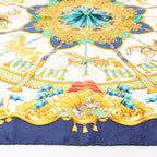 Hermès Carré 90 "LUNAPARK" Silk handkerchief in Navy Blue