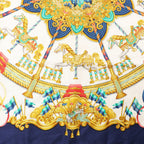 Hermès Carré 90 "LUNAPARK" Silk handkerchief in Navy Blue