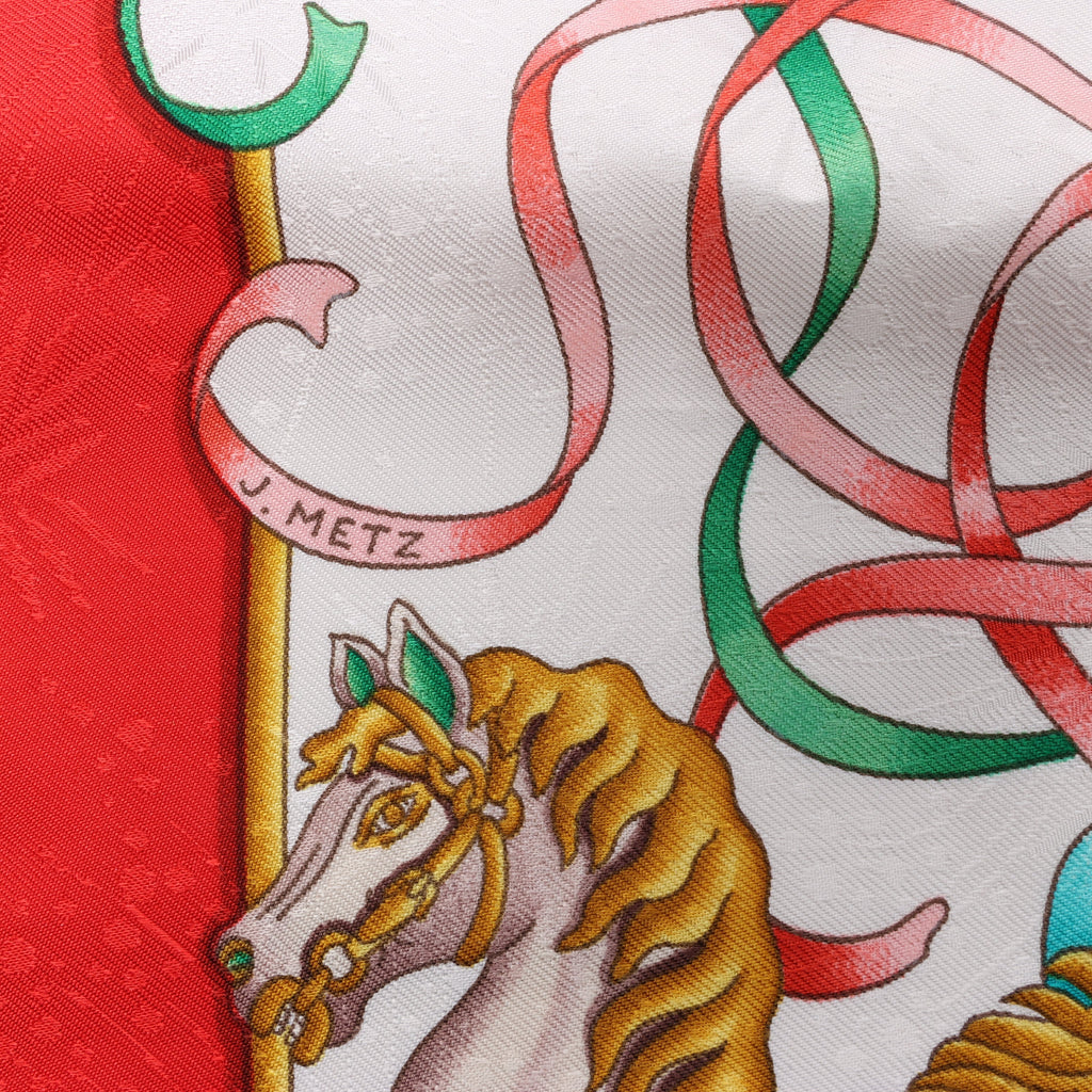 Hermès Carré 90 "LUNAPARK" Silk handkerchief in Red