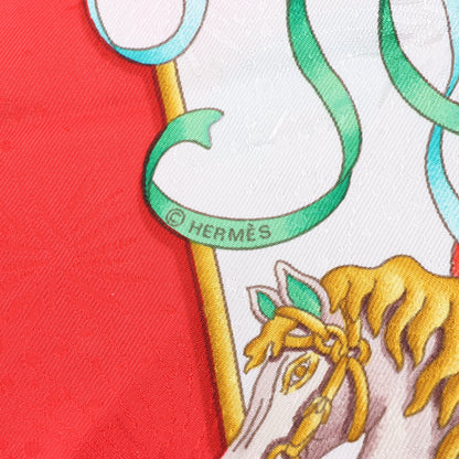 Hermès Carré 90 "LUNAPARK" Silk handkerchief in Red