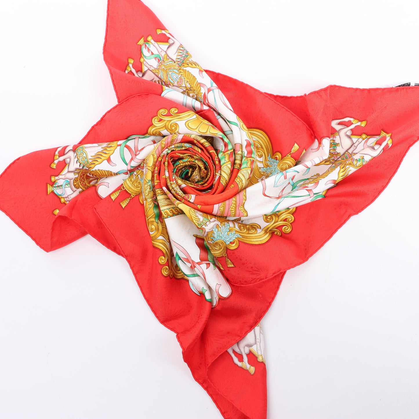 Hermès Carré 90 "LUNAPARK" Silk handkerchief in Red