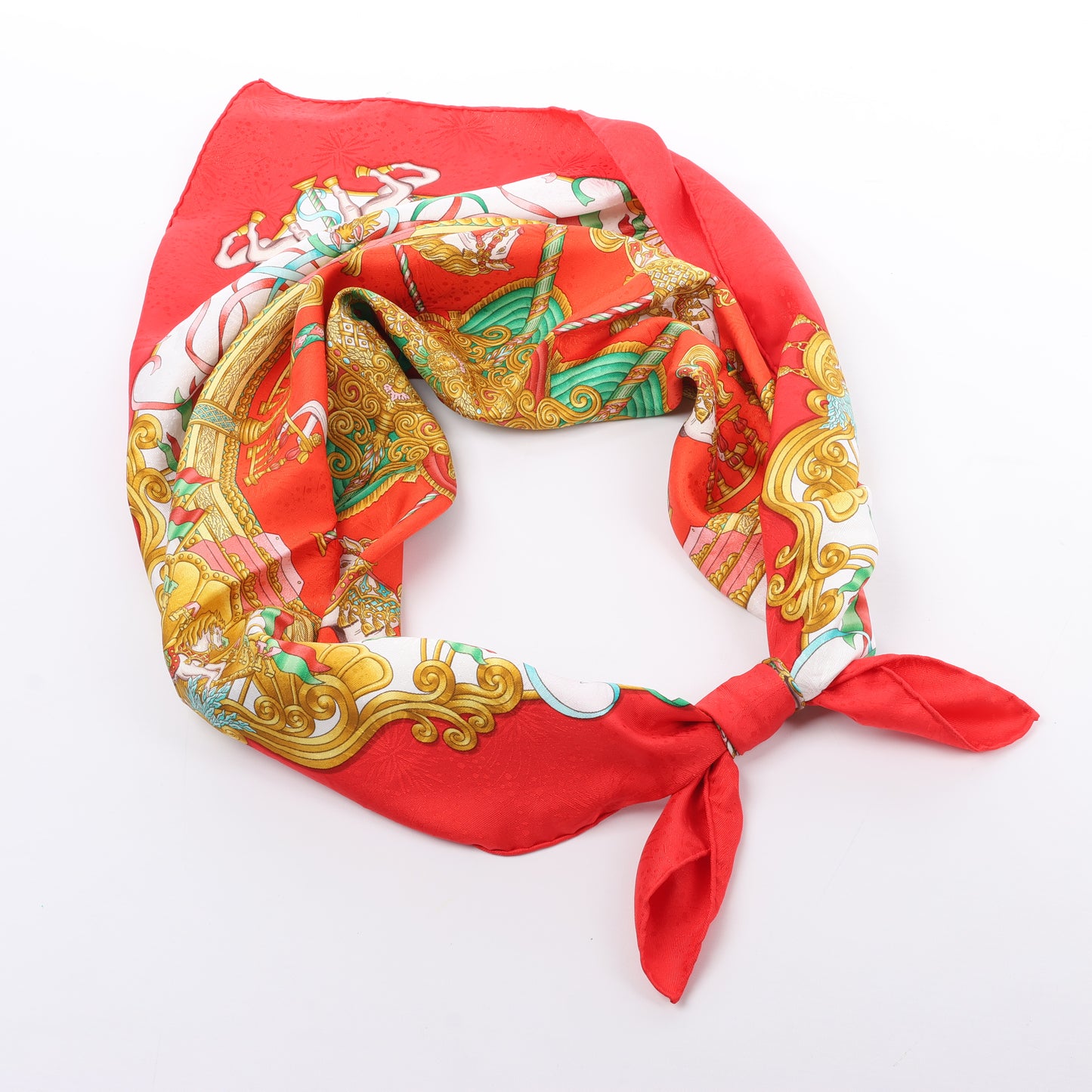 Carré Hermès Carré 90 « LUNAPARK » 100 % soie rouge