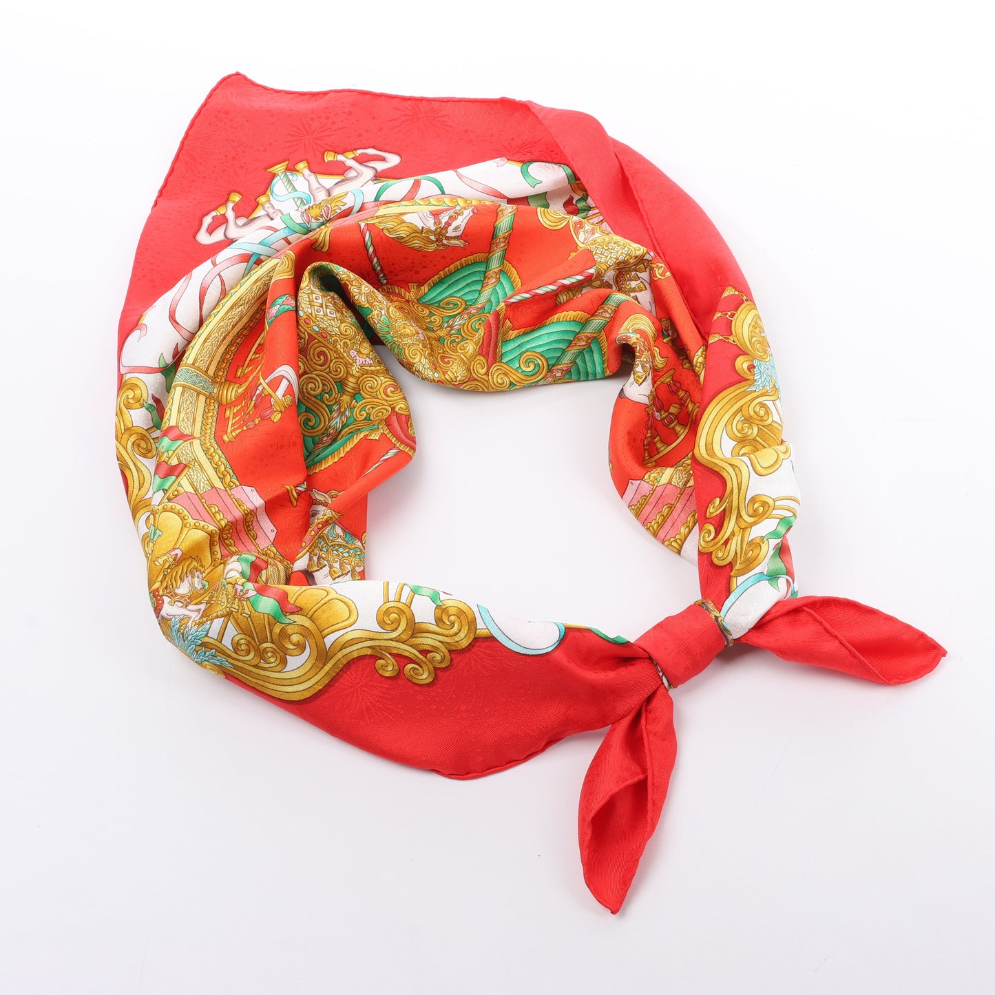 Hermès Carré 90 "LUNAPARK" Silk handkerchief in Red