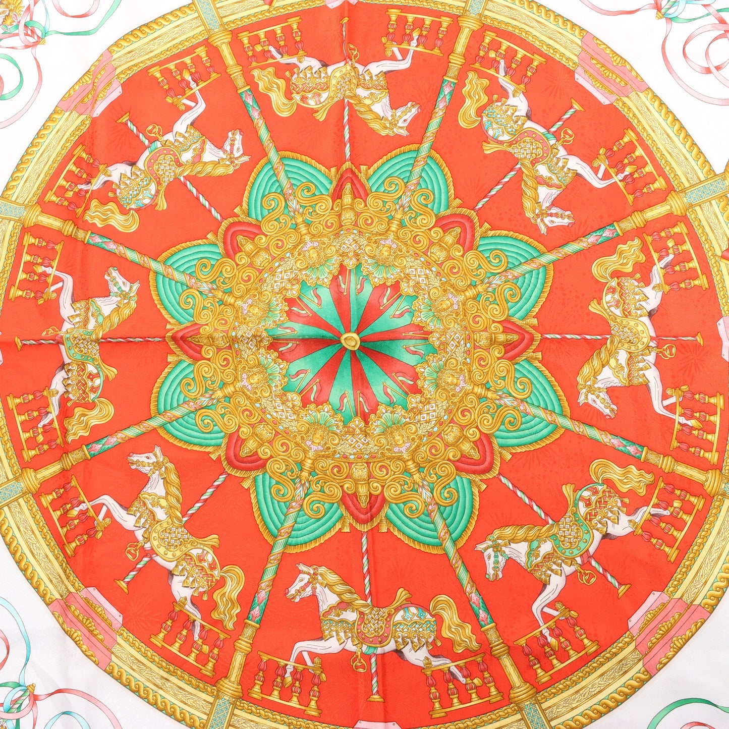 Hermès Carré 90 "LUNAPARK" Silk handkerchief in Red