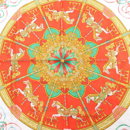 Hermès Carré 90 "LUNAPARK" Silk handkerchief in Red