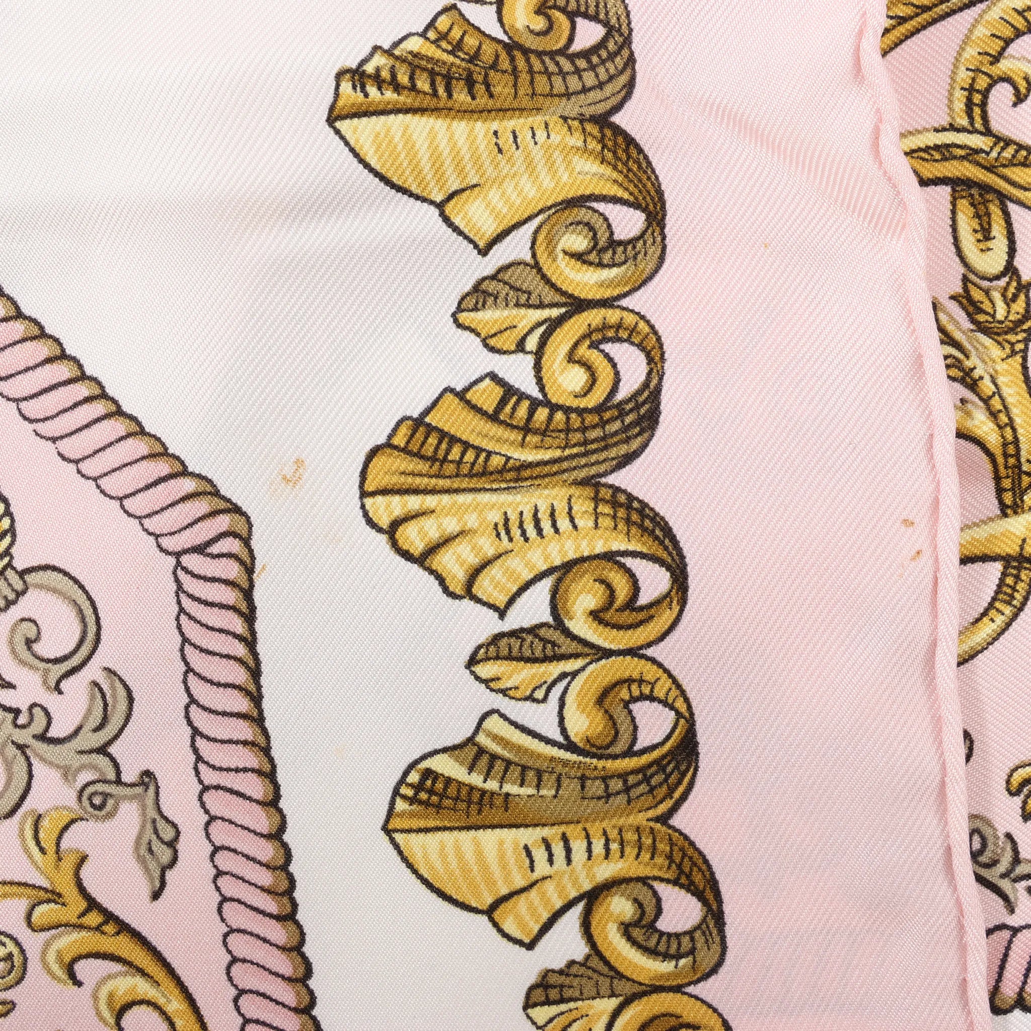 Hermès Carré 90 "LVDOVICVS MAGNVS" Silk handkerchief in Pink