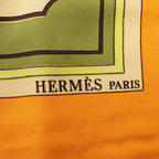 Hermès Carré 90 "L'ALPHABET DES METIERS" Silk handkerchief in Orange