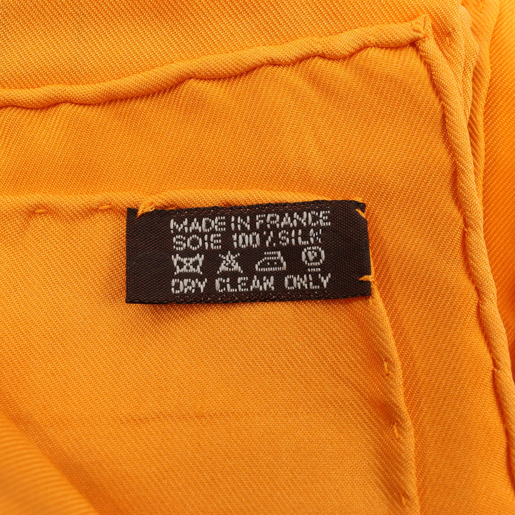 Hermès Carré 90 "L'ALPHABET DES METIERS" Silk handkerchief in Orange
