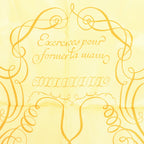 Hermès Carré 90 "L'ART D'ECRIRE" Silk handkerchief in Yellow
