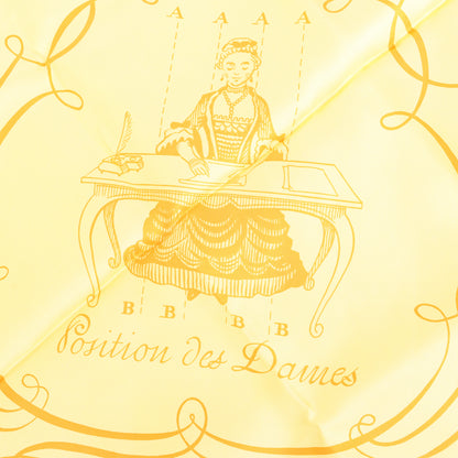Hermès Carré 90 "L'ART D'ECRIRE" Mouchoir en soie en Jaune
