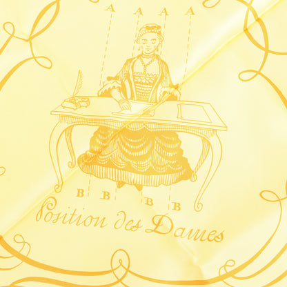 Hermès Carré 90 "L'ART D'ECRIRE" Silk handkerchief in Yellow