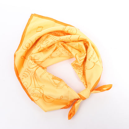 Hermès Carré 90 "L'ART D'ECRIRE" Mouchoir en soie en Jaune