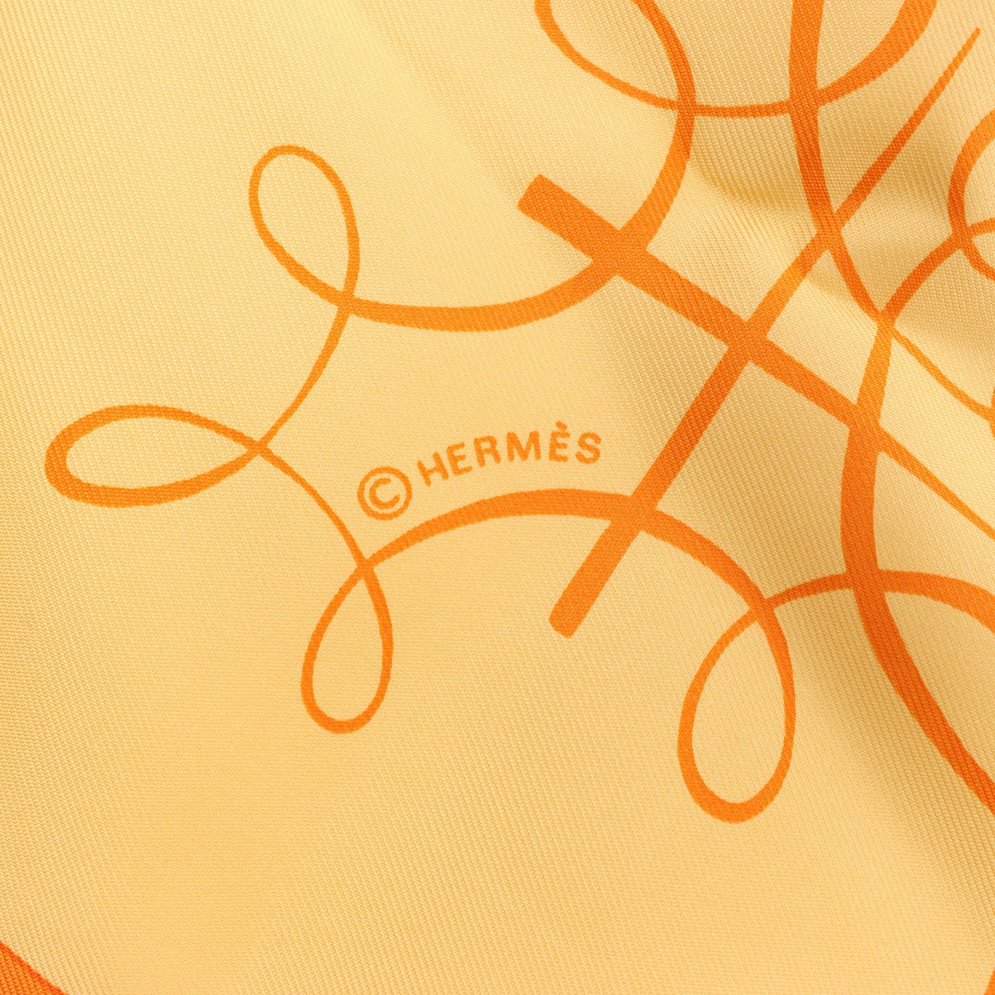 Hermès Carré 90 "L'ART D'ECRIRE" Silk handkerchief in Yellow