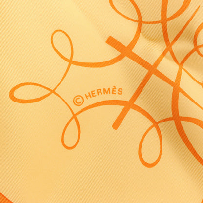 Hermès Carré 90 "L'ART D'ECRIRE" Silk handkerchief in Yellow