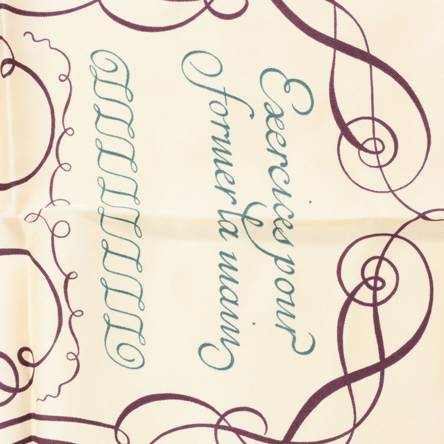 Hermès Carré 90 "L'ART D'ECRIRE" Silk handkerchief in Beige