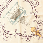 Hermès Carré 90 "L'ART D'ECRIRE" Silk handkerchief in Beige