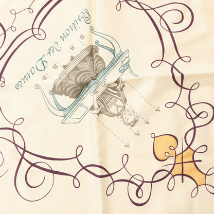 Hermès Carré 90 "L'ART D'ECRIRE" Silk handkerchief in Beige