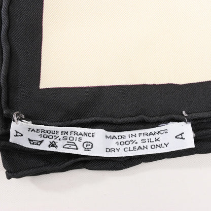 Hermès Carré 90 "L'ART D'ECRIRE" Silk handkerchief in Beige