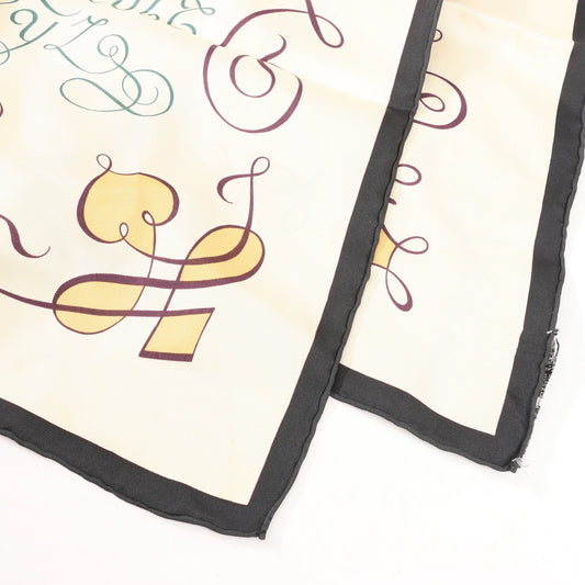 Hermès Carré 90 "L'ART D'ECRIRE" Silk handkerchief in Beige
