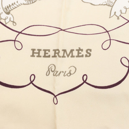 Hermès Carré 90 "L'ART D'ECRIRE" Silk handkerchief in Beige