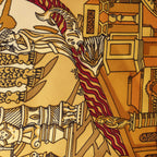 Hermès Carré 90 "L'ATLANTIDE" Silk handkerchief in Black x Gold