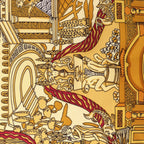 Hermès Carré 90 "L'ATLANTIDE" Silk handkerchief in Black x Gold