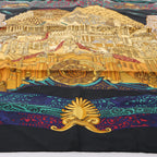 Hermès Carré 90 "L'ATLANTIDE" Silk handkerchief in Black x Gold