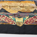 Hermès Carré 90 "L'ATLANTIDE" Silk handkerchief in Black x Gold