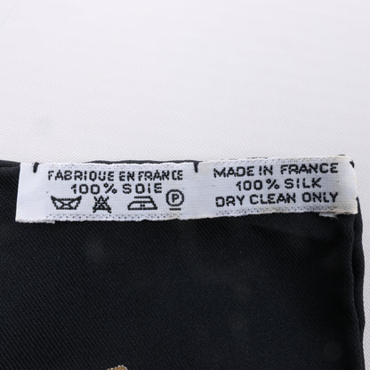 Carré Hermès Carré 90 « L'OR DES CHEFS » 100 % soie noir