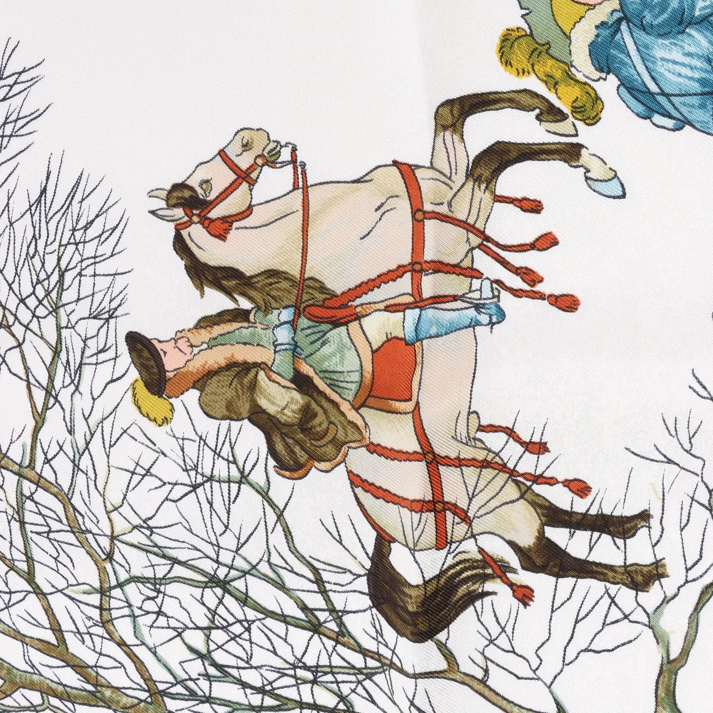 Hermès Carré 90 "L'hiver" Mouchoir en soie en Bleu