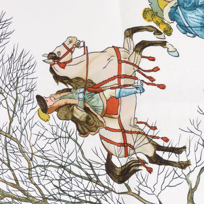 Hermès Carré 90 "L'hiver" Mouchoir en soie en Bleu