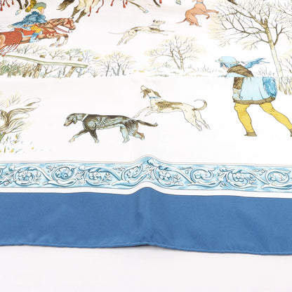 Hermès Carré 90 "L'hiver" Mouchoir en soie en Bleu