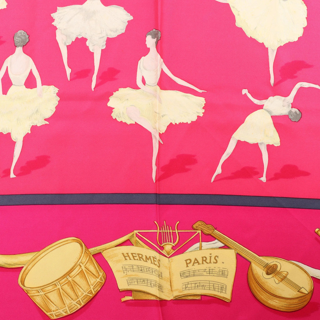 Hermès Carré 90 "La Dance ballet" Silk handkerchief in Pink