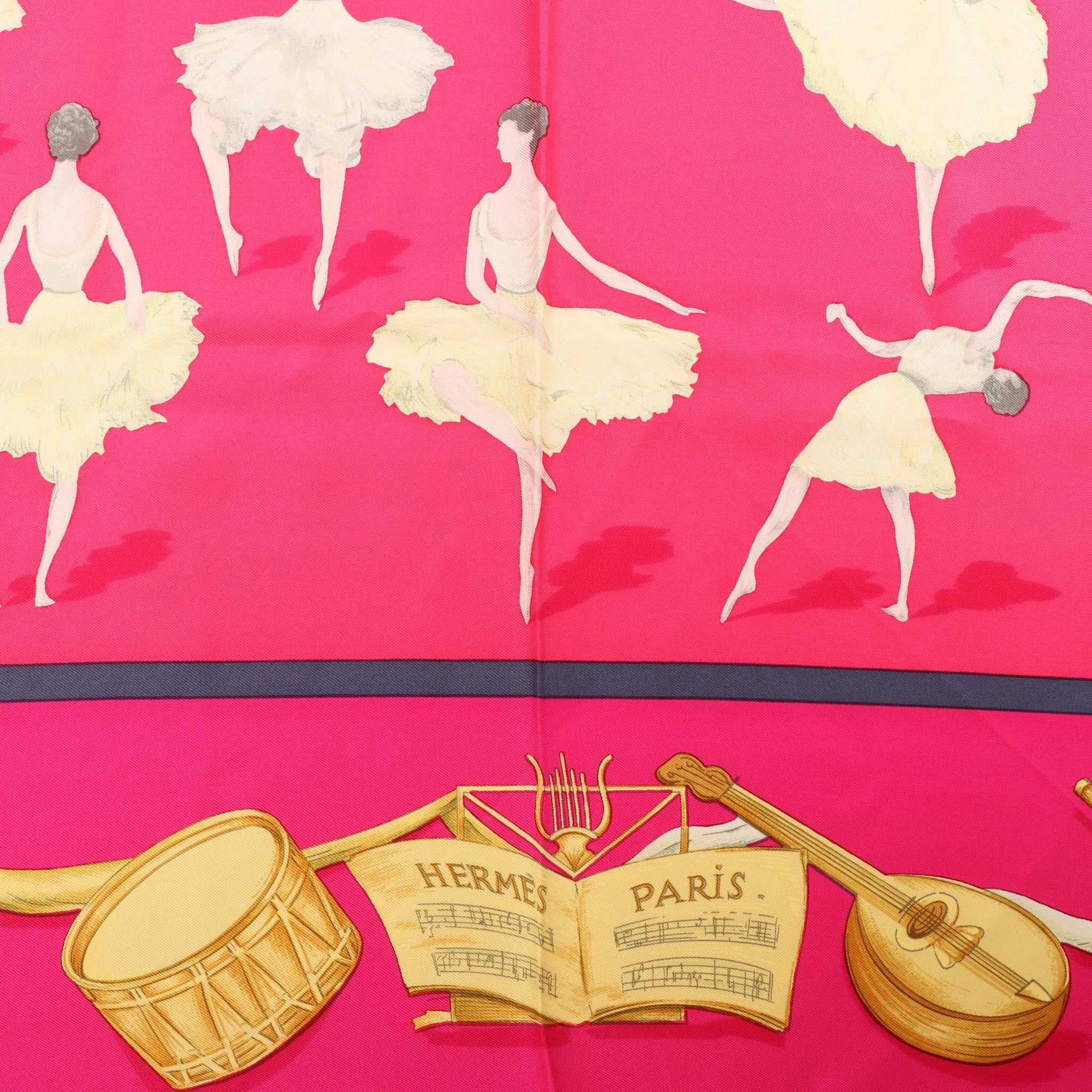 Hermès Carré 90 "La Dance ballet" Silk handkerchief in Pink