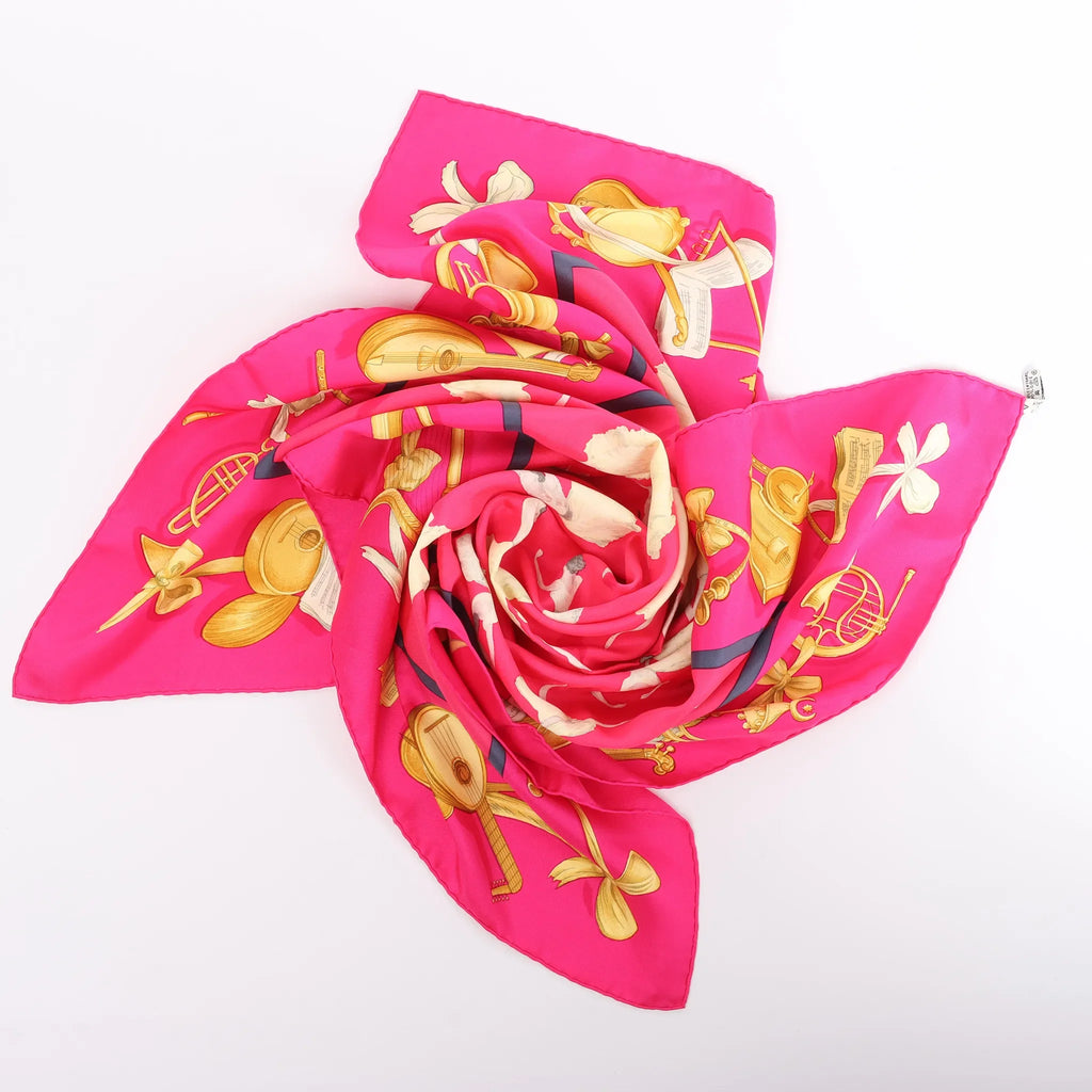 Hermès Carré 90 "La Dance ballet" Silk handkerchief in Pink
