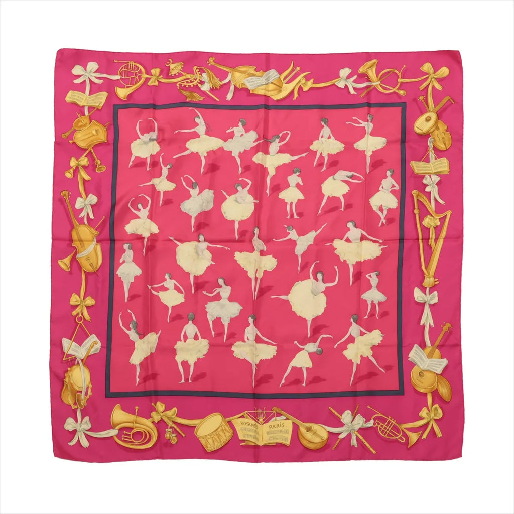 Hermès Carré 90 "La Dance ballet" Silk handkerchief in Pink