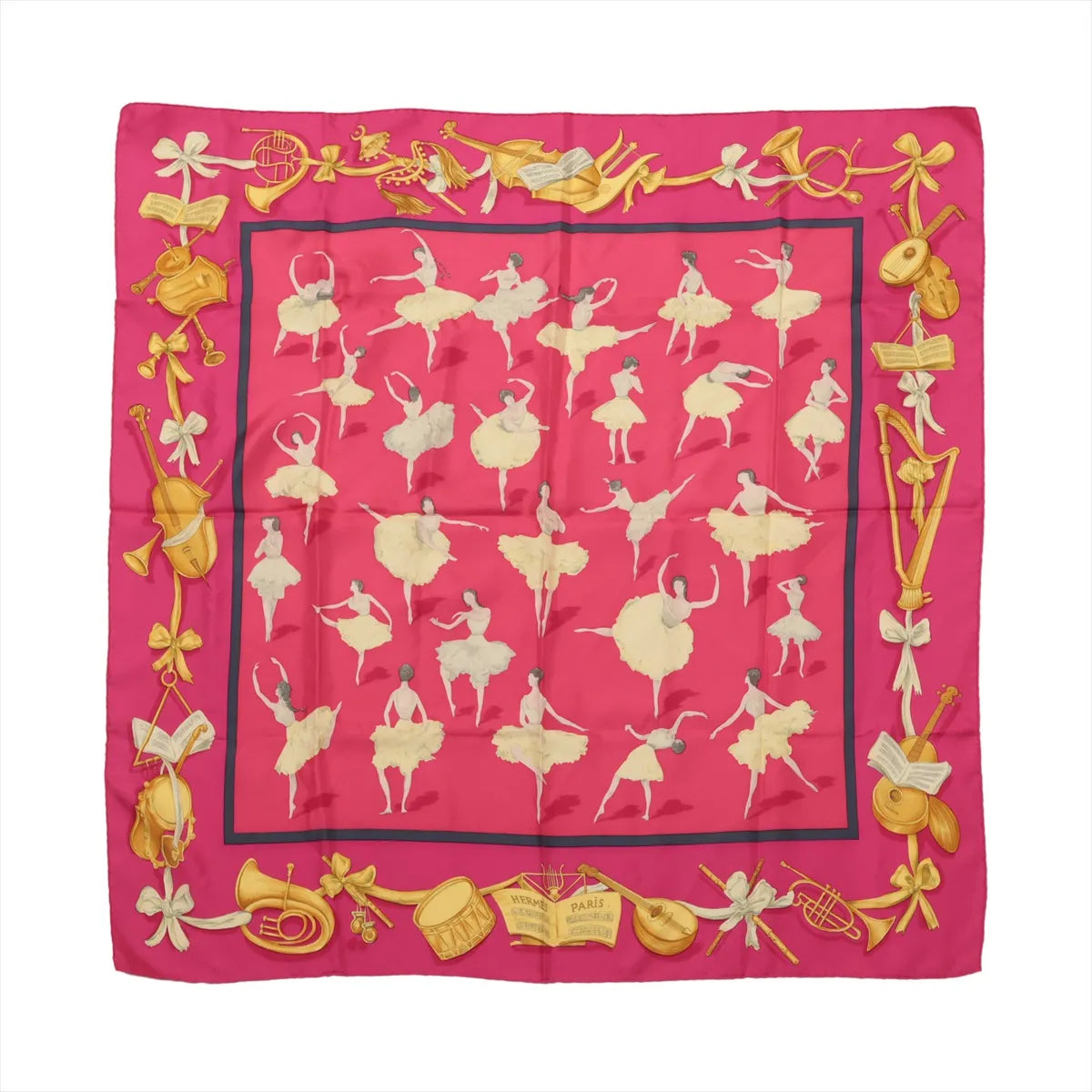 Hermès Carré 90 "La Dance ballet" Silk handkerchief in Pink