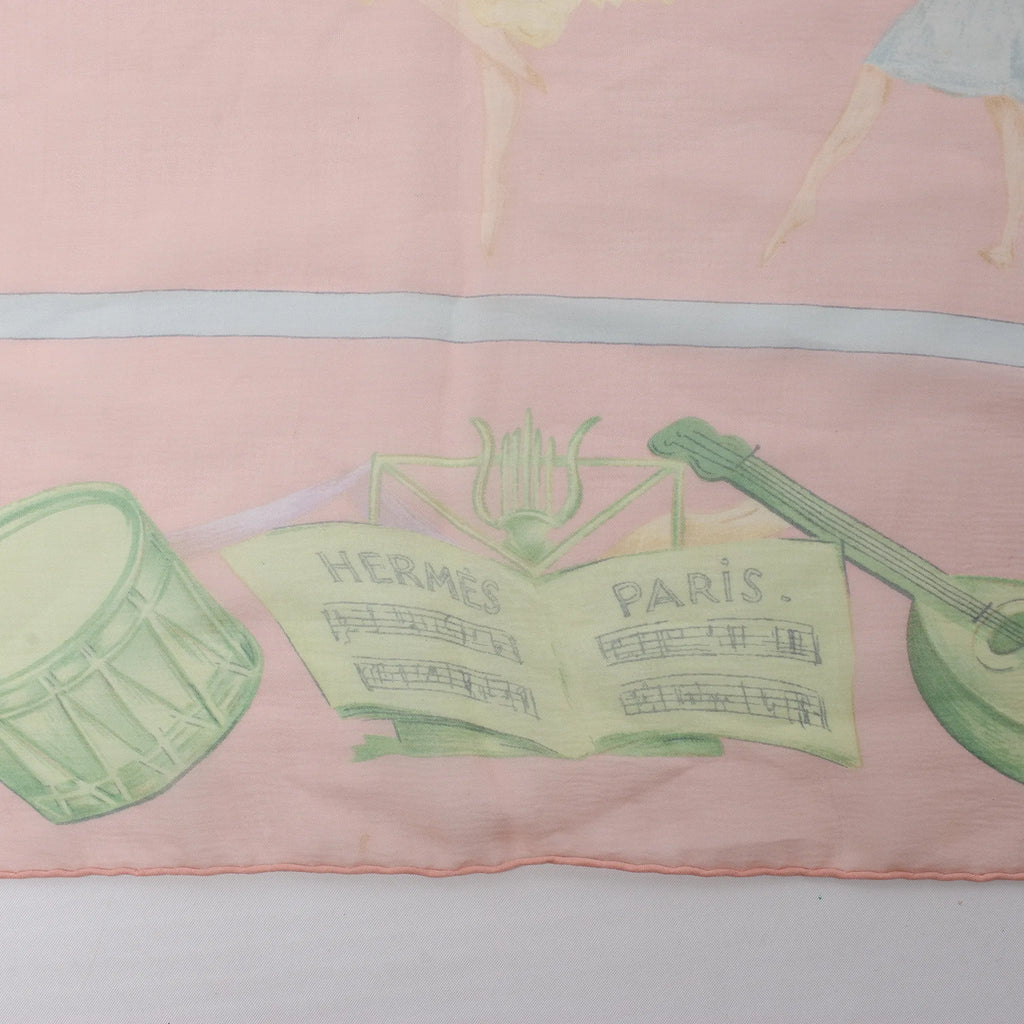 Hermès Carré 90 "La Dance ballet" Silk handkerchief in Pink