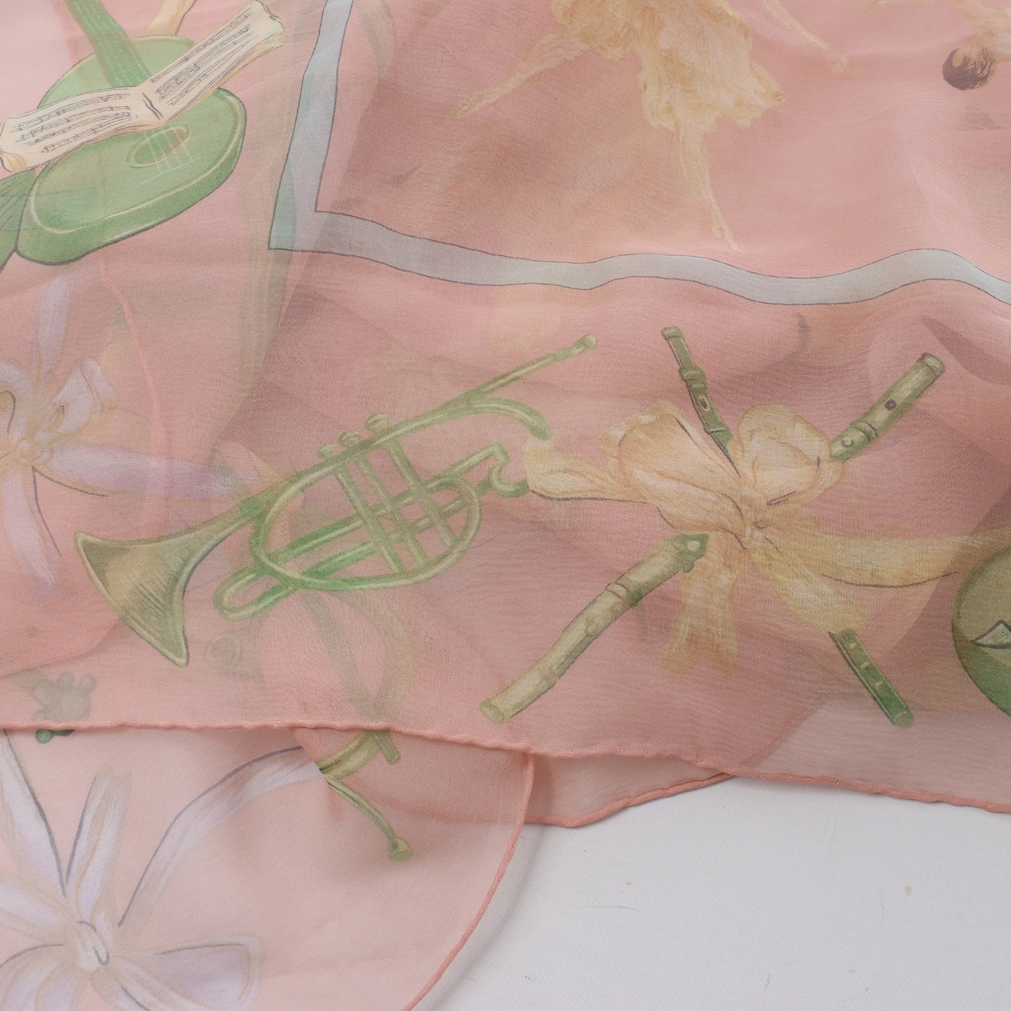 Hermès Carré 90 "La Dance ballet" Silk handkerchief in Pink
