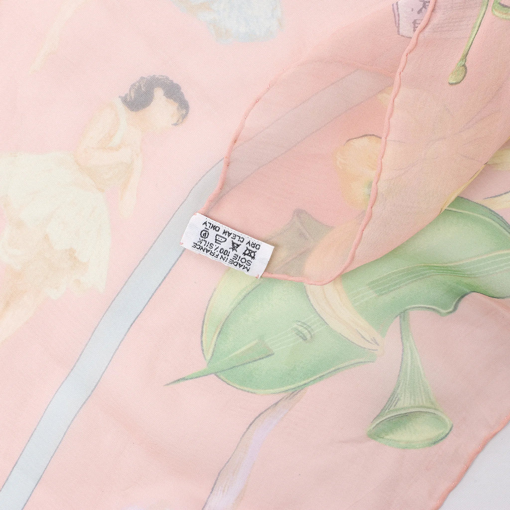 Hermès Carré 90 "La Dance ballet" Silk handkerchief in Pink