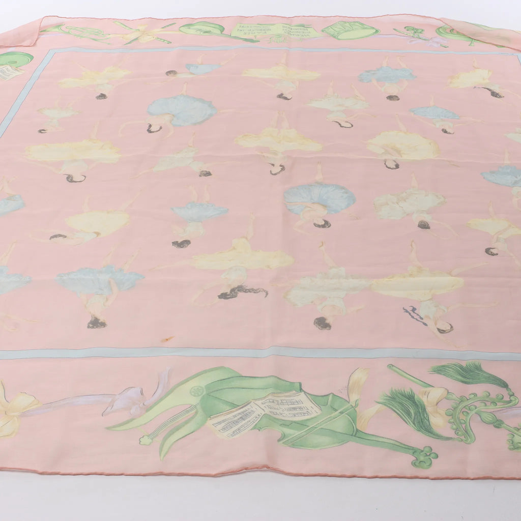 Hermès Carré 90 "La Dance ballet" Silk handkerchief in Pink